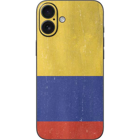 Colombia Flag Distressed iPhone 16 Plus Skin